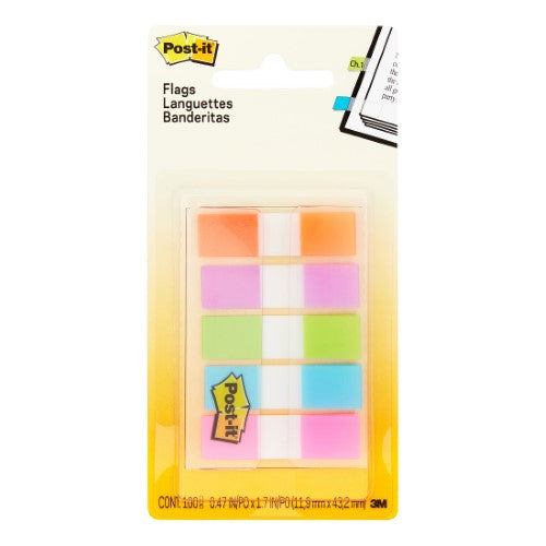 POST IT FLAGS SMALLER ASST PQ.5 NEON
