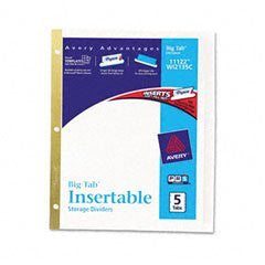 BIG TAB INSERTABLE DIVIDERS 5 TAB CLEAR