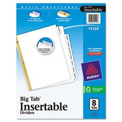 BIG TAB INSERTABLE DIVIDER CLEAR 8 TAB