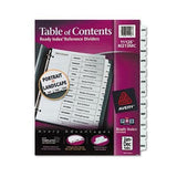 INDEX JAN-DEC BINDER DIVIDERS WHITE TAB 1 SET