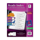CUSTOMIZABLE INDEX 1-8 BINDER DIVIDERS WHITE 1 SET