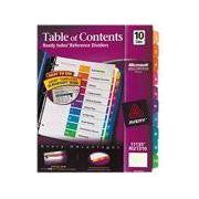 CUSTOMIZABLE INDEX 1-10 BINDER DIVIDERS ASST 1 SET