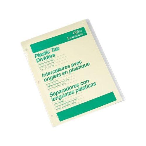 PLASTIC INSERTABLE DIVIDERS 8 TAB LETTER CLEAR