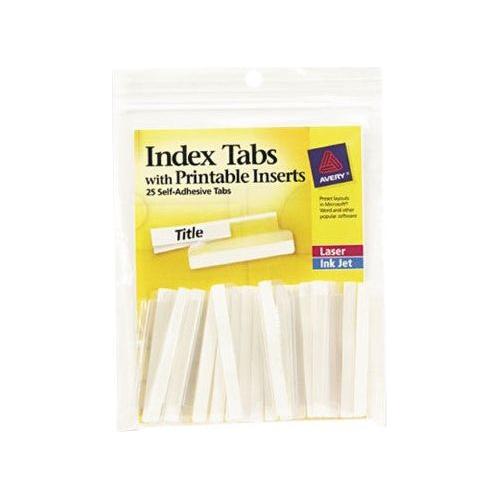 INDEX TABS W/PRINTABLE INSERTS CLEAR 2" PQ.25
