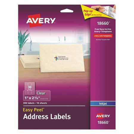 MATTE CLEAR ADDRESS LABEL 1" X 2-5/8" PQ.300