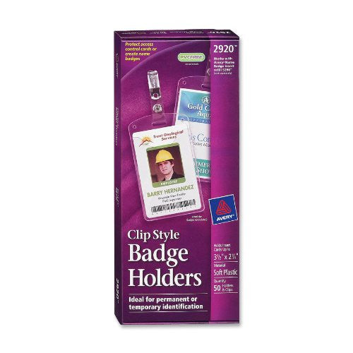 HD CLIP BADGE HOLDERS 3.5" X 2.25" PORTRAIT 50/PK