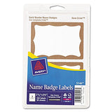 NAME BADGE LABELS GOLD 2-11/32" X 3-3/8" PQ.100