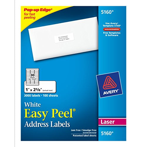 EASY PEEL ADDRESS LABEL 1" X 2-5/8" PQ.3000
