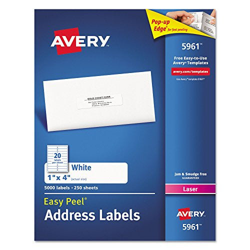 EASY PEEL ADDRESS PERMANENT LABEL 1" X 4" PQ.2000