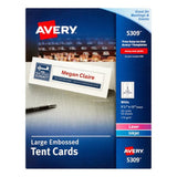 TENT CARDS LARGE WHITE 3-1/2" X 11" PQT.50