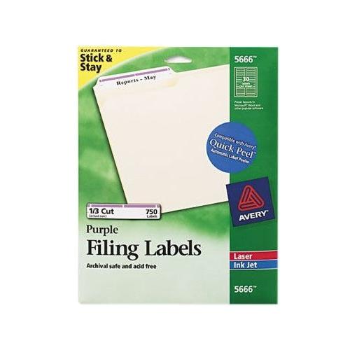 FILE FOLDER LABELS PURPLE 2/3" X 3-7/16" PQ.1500