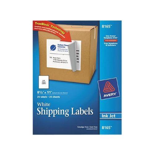TRUEBLOCK SHIPPING LABELS 8-1/2" X 11" PQ. 25