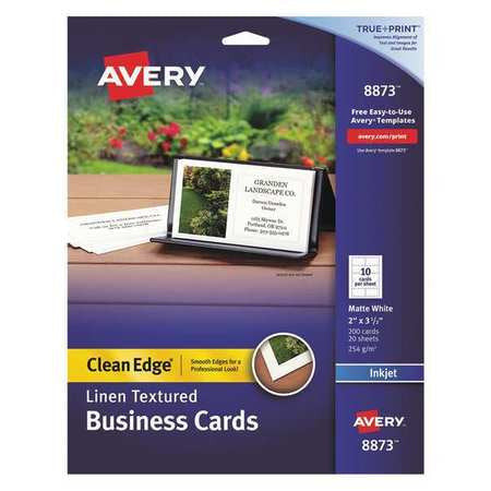 CLEAN EDGE BUSINESS CARD 2" X 3-1/2" WHITE PQT.250