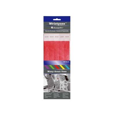 WRISTPASS DUPONT TYVEK WRIST BANDS RED 100/PK
