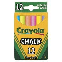 CRAYOLA CHALK ASSORTED COLORS PQ.12