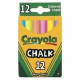 CRAYOLA CHALK ASSORTED COLORS PQ.12