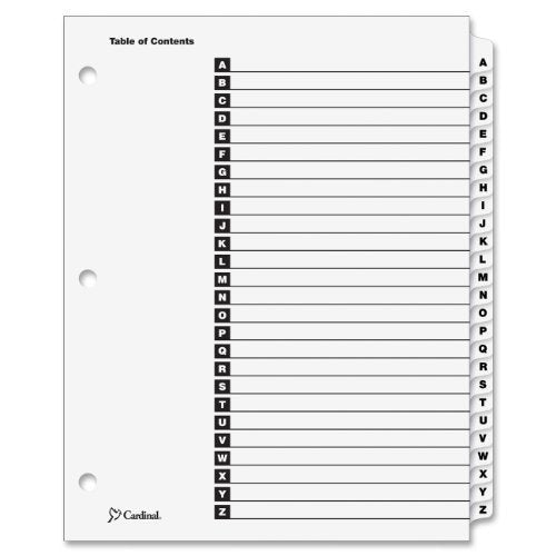 PRINTABLE DIVIDERS A-Z WHITE LETTER