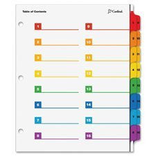 PRINTABLE INDEX DIVIDERS 32 TAB MULTICOLOR