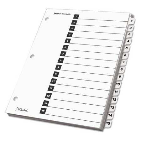 PRINTABLE INDEX DIVIDER 15 TAB WHITE LETTER