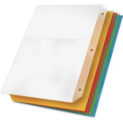 PLASTIC POCKET INDEX DIVIDER 5 TAB ASST LETTER