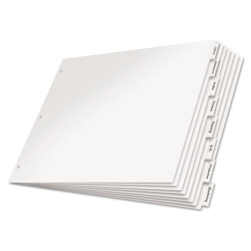 PAPER INDEX DIVIDER 8 TAB WHITE LEGAL CLEAR TAB