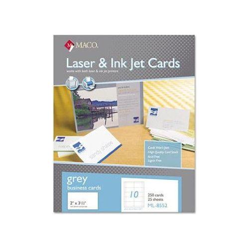 LASER BUSINESS CARDS 2" X 3-1/2" GRAY 250 PC