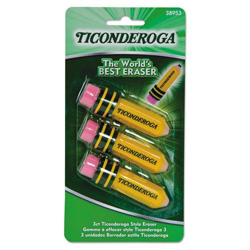 TICONDEROGA PENCIL SHAPED ERASERS PQ. 3