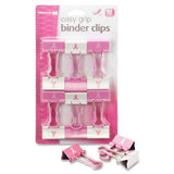 BINDER CLIPS MEDIUM 1-1/4" BREAST CANCER PQ.12