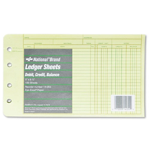 LEDGER SHEETS 5" X 8-1/2" PQ.100
