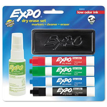 EXPO 2 MARKER LOW ODOR 4COLORES/BORRADOR/CLEANE