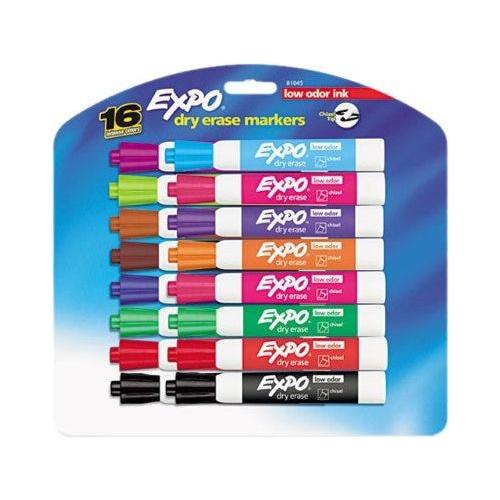 EXPO MARKERS ASST COLORS PQT.16