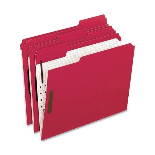 FOLDER LETTER RED 2 FASTENER BOX/50