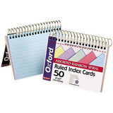 INDEX CARDS SPIRAL BOUND RULED ASST 3" X 5" PQ.50