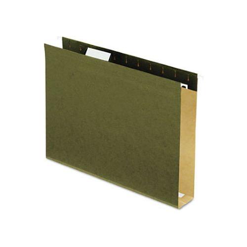 REINFORCED HANGING FOLDERS 2" GREEN LETTER BOX/25