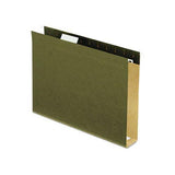 REINFORCED HANGING FOLDERS 2" GREEN LETTER BOX/25