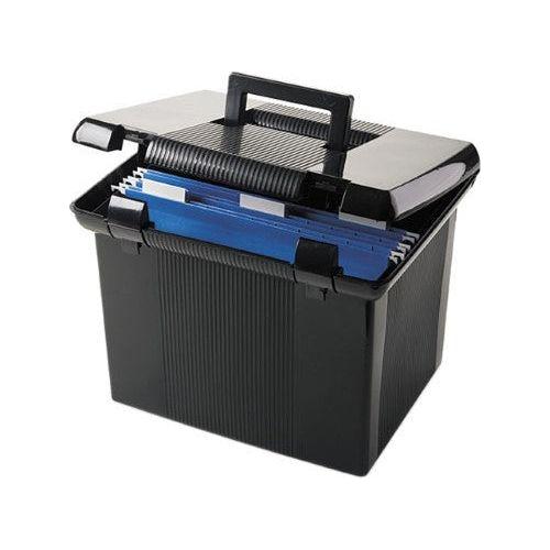 PORTABLE FILE BOX W/HANDLE BLACK