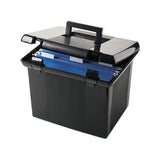 PORTABLE FILE BOX W/HANDLE BLACK