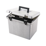 PORTABLE FILE BOX W/HANDLE GRANITE