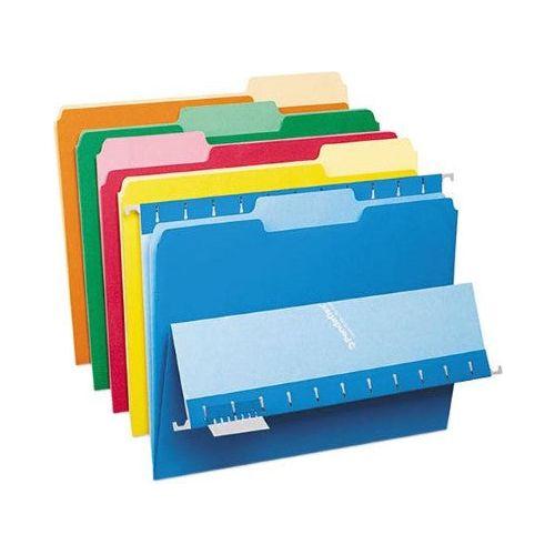 FOLDER INTERIOR LETTER ASSORTED COLORS BOX/100
