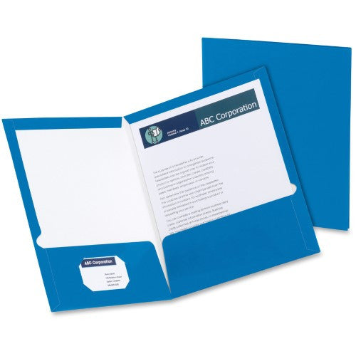 LAMINATED TWIN POCKET FOLDERS BLUE BOX/25