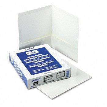 LAMINATED TWIN POCKET FOLDERS WHITE BOX/25