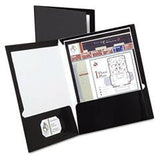LAMINATED TWIN POCKET FOLDERS BLACK BOX/25