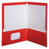 LAMINATED TWIN POCKET FOLDERS RED BOX/25