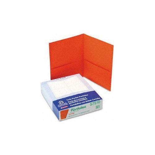 TWIN-POCKET PORTFOLIO PAPER ORANGE BOX/25