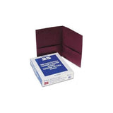 TWIN-POCKET PORTFOLIO PAPER BURGUNDY BOX/25