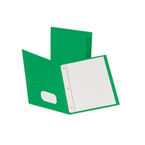TWIN POCKET FOLDER W/TANG FAST. LT. GREEN BOX/25