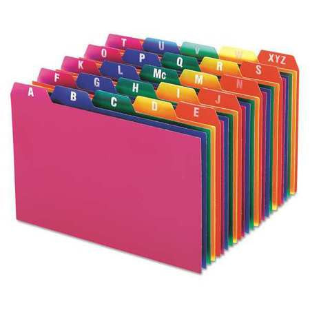 POLY INDEX CARD GUIDE SET 4" X 6" ASST COLORS A-Z