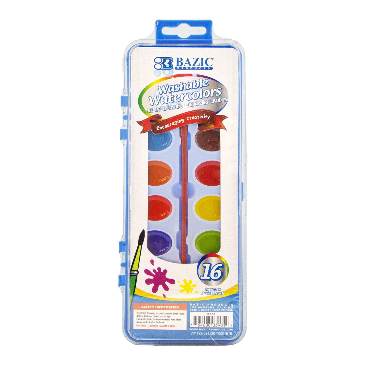 16ct SEMI MOIST WATERCOLOR W/BRUSH
