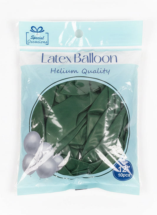 Latex Balloon | Color Green | 12IN | 10PK