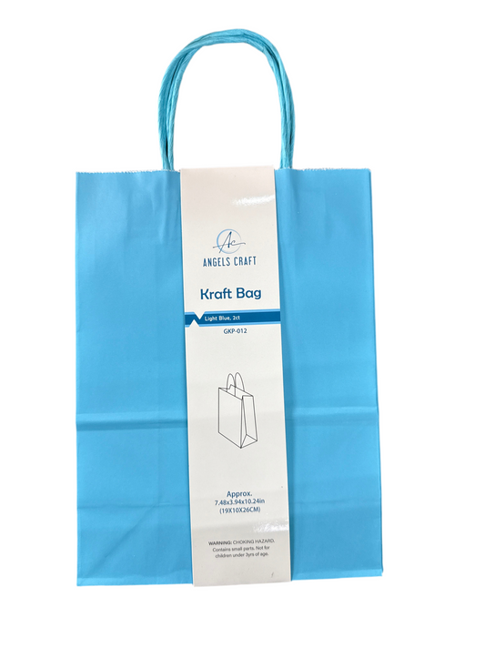 KRAFT BAG-LIGHT BLUE 2CT 7.48X3.94X10.24IN